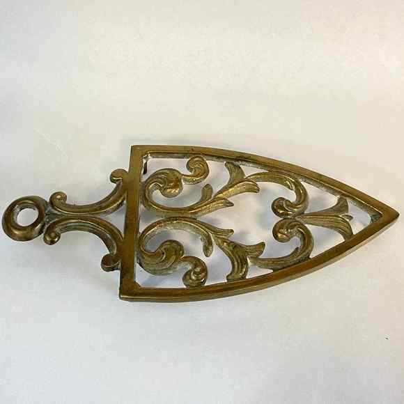 Vintage Solid Brass Trivet Iron Stand‎ Decorative Kitchen Dining - Picture 5 of 9
